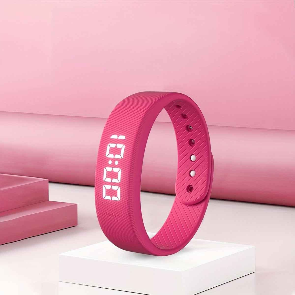 Silicone Sports Bracelet Display Bracelet for Men And Women, 30 Meters, Comfortable Silicone Strap Watch, Rechargeable Chronograph Sports Bracelet