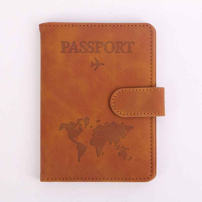 1Pc Anti Theft Travel Passport Card Bag, Multifunctional Passport Protection Cover, Multi Card Passport Clip, PU Leather Wallet