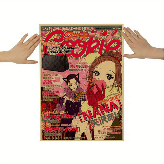1pc Japanese Manga Kraft Paper Wall Art Prints Decor - Nana Anime Poster, Retro Picture, Vintage Posters, Abstract Room Aesthetic, Holiday Gifts, For Bedroom, Dorm, Cafe SS69