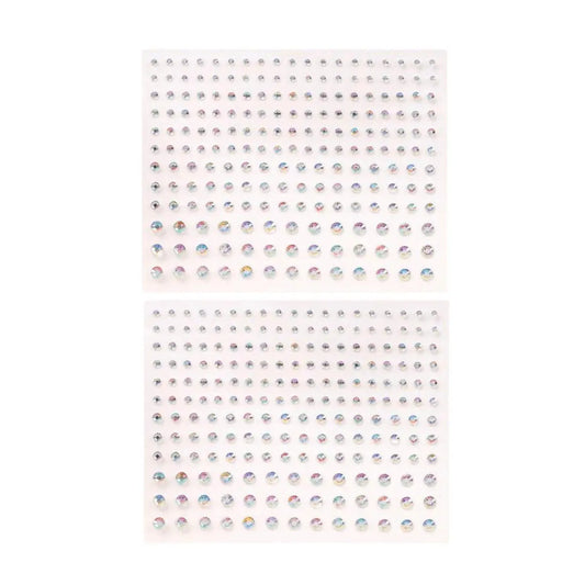 2 sheets Sparkling Rhinestone Facial Tattoo Stickers for Fairy Makeup and Beauty Enhancement SS69