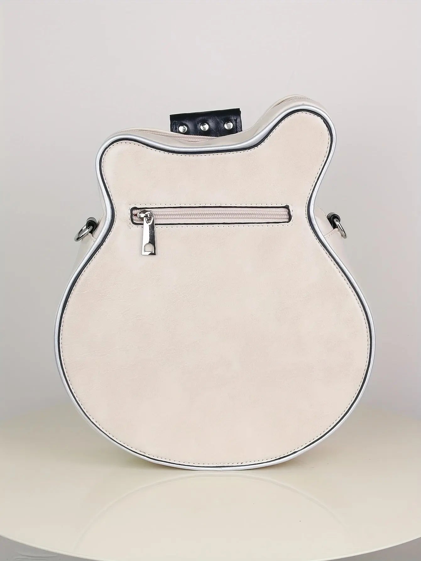 2025 Niche Guitar Shaped Y2K Style Bag, Novelty Crossbody Bag, Rivets Decor Trendy Shoulder Bag SS69