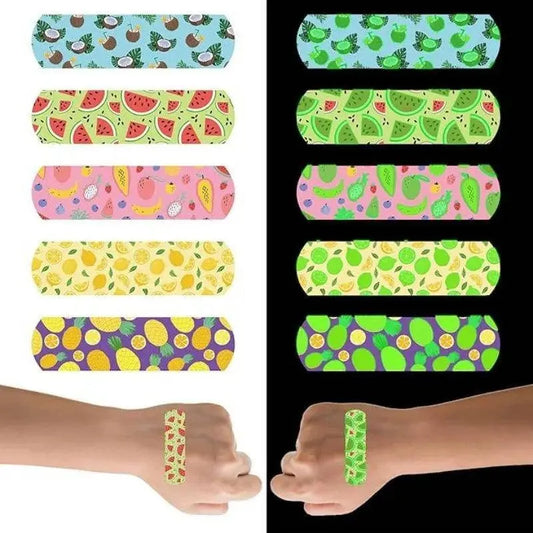 20pcs Cartoon Noctilucent Band Aid Luminous Sticking Plaster Night Glow Wound Dressing Patch Adhesive Bandages Woundplast SS69