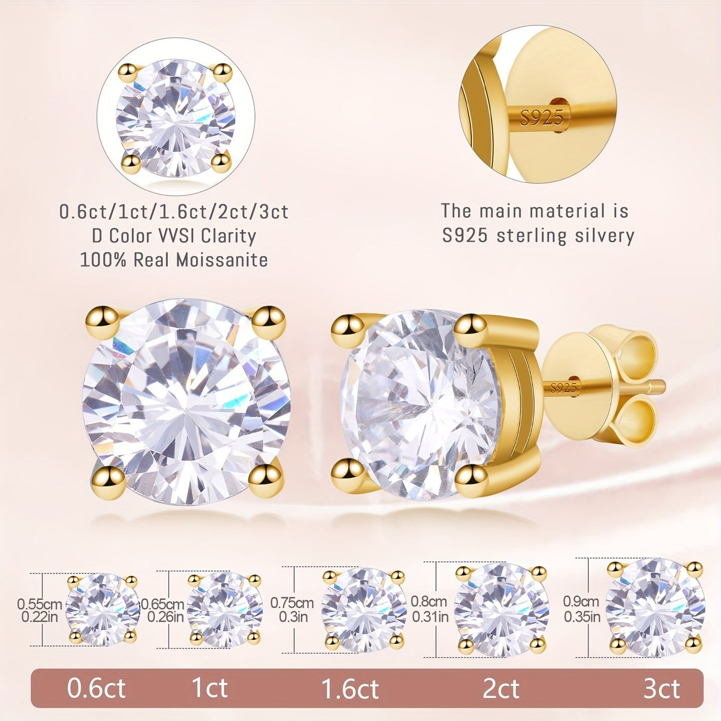 Moissanite Earrings, 4.2 Carat D Color VVS1 Flower Cut Diamond Moissanite Earrings, 925 Sterling Silvery Earrings, 18K White Gold Plated Fine Jewelry Earrings SS69