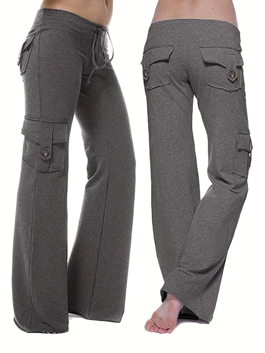 2-Pack Women'S Harem Yoga Pants, Polyester Knit Fabric with Elastane, Solid Color, Pocket Detail, Medium Stretch, Long Length, Sports Style, Breathable Comfort for Spring/Summer/Fall SS69