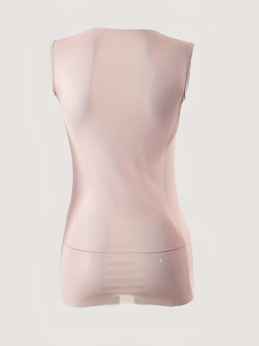 Spring And Summer New Fashion Printed Round-Neck Sleeveless Slim Top T-Shirt SS69