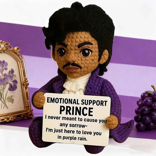 1pc Handmade Crocheted Emotional Support Doll with Expressive Eyes & Smile - Soft Polyester Plush with Positive Affirmation Card, Collectible Gift for Women, Music Lovers, Graduation, Christmas, Birthdays, Coworkers - No Batt