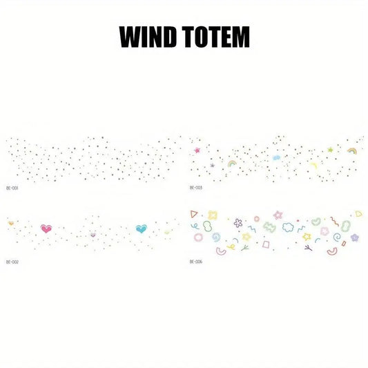 4 Pcs Set Colorful Cute Face Waterproof Tattoo Stickers Small Fresh And Sweet Girl Women Support Meeting Party Concert Decoration Body Art Fake Tattoo SS69