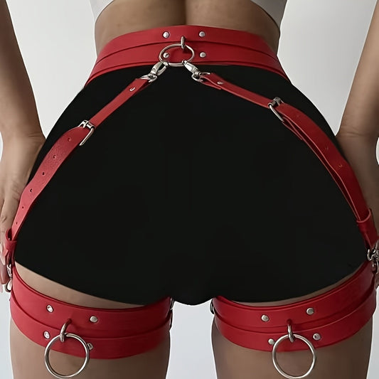 Sexy Pink Lace-Up Corset Belt for Women - Adjustable Straps & Metallic Buckles, Non-Transparent Solid Color Adult Novelty Accessory for BDSM, Roleplay & Themed Events, Themed Event Wear, Elegant Design, Durable Construction SS69