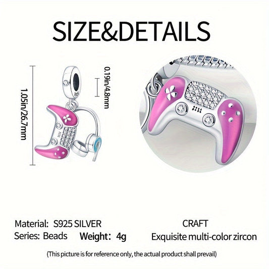 1pc Original 925 Sterling Silvery High Quality Charms Beads for Women Fits Original 3mm Bracelet Game Console Two-Piece Pendant Set Jewelry Gifts SS69
