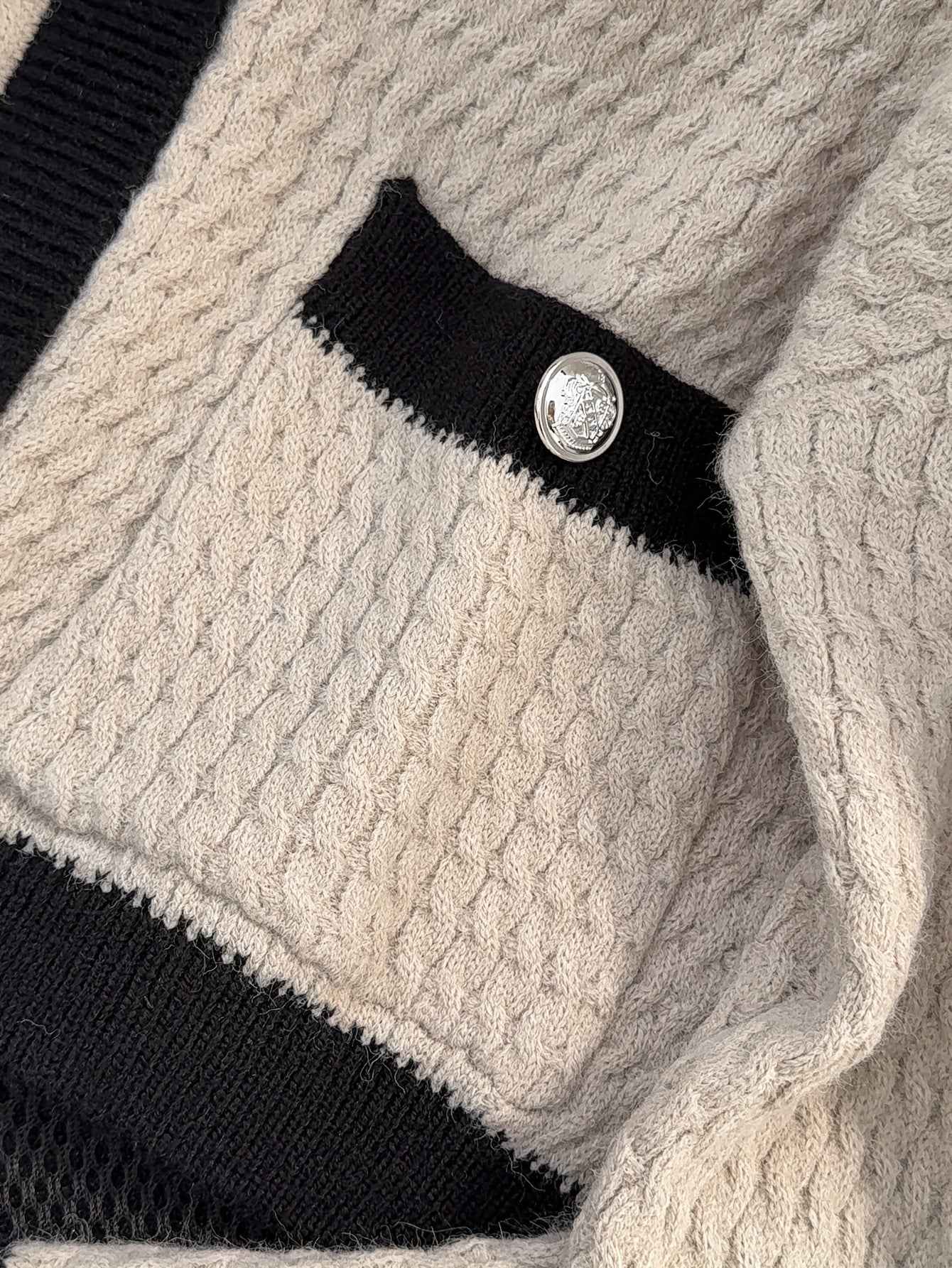 Solid Color Casual Cardigan with Contrast Trim & Pocket - Cozy Fall/Winter Sweaters, Hand Washable Layering Blouses for Jeans, Dresses, Skirts - Non- Basic Outerwear