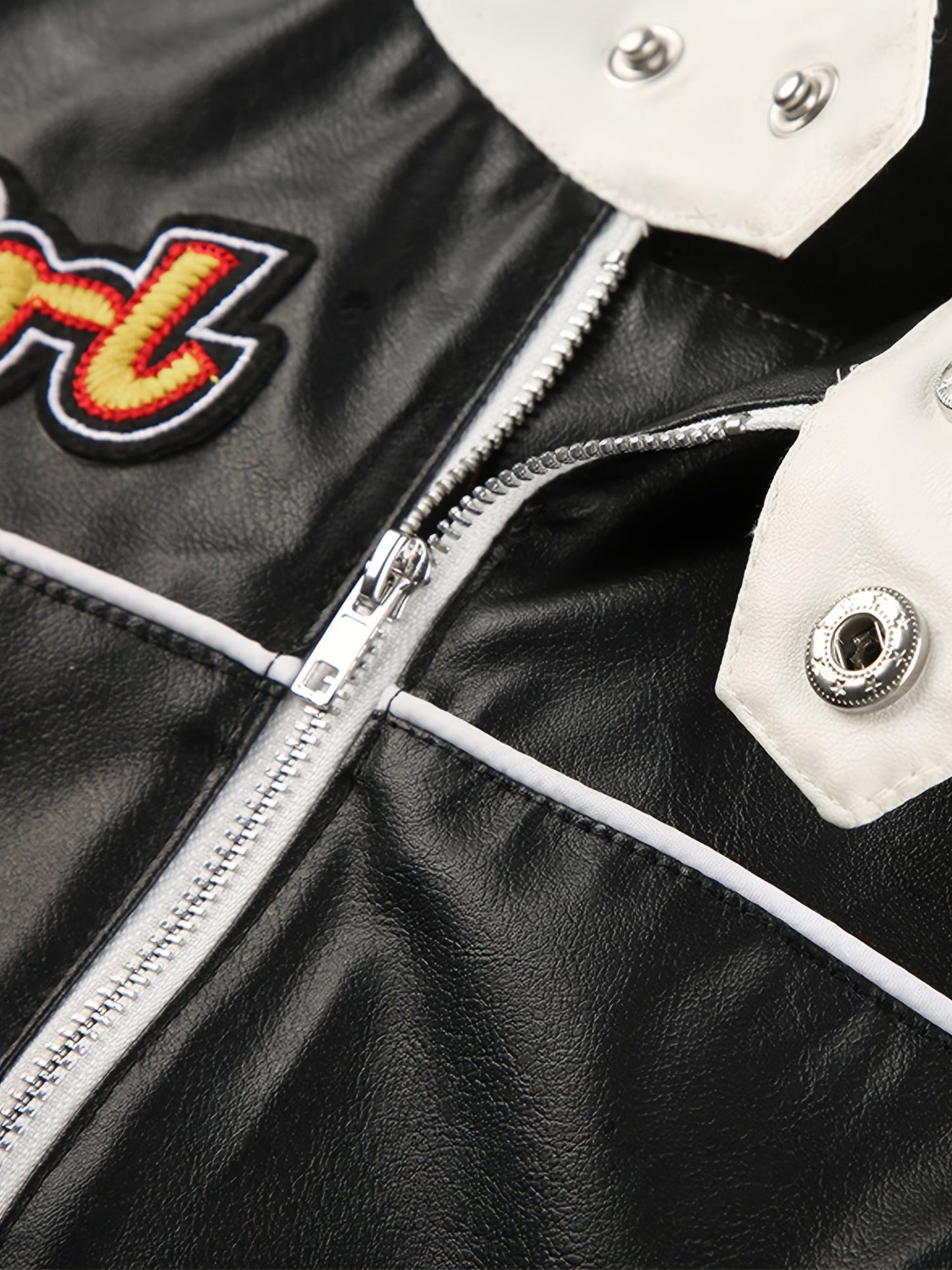 Y2K Gothic PU Jackets - High Waisted, Punk Patchwork, Streetwear Crop Coats for Fashion SS69