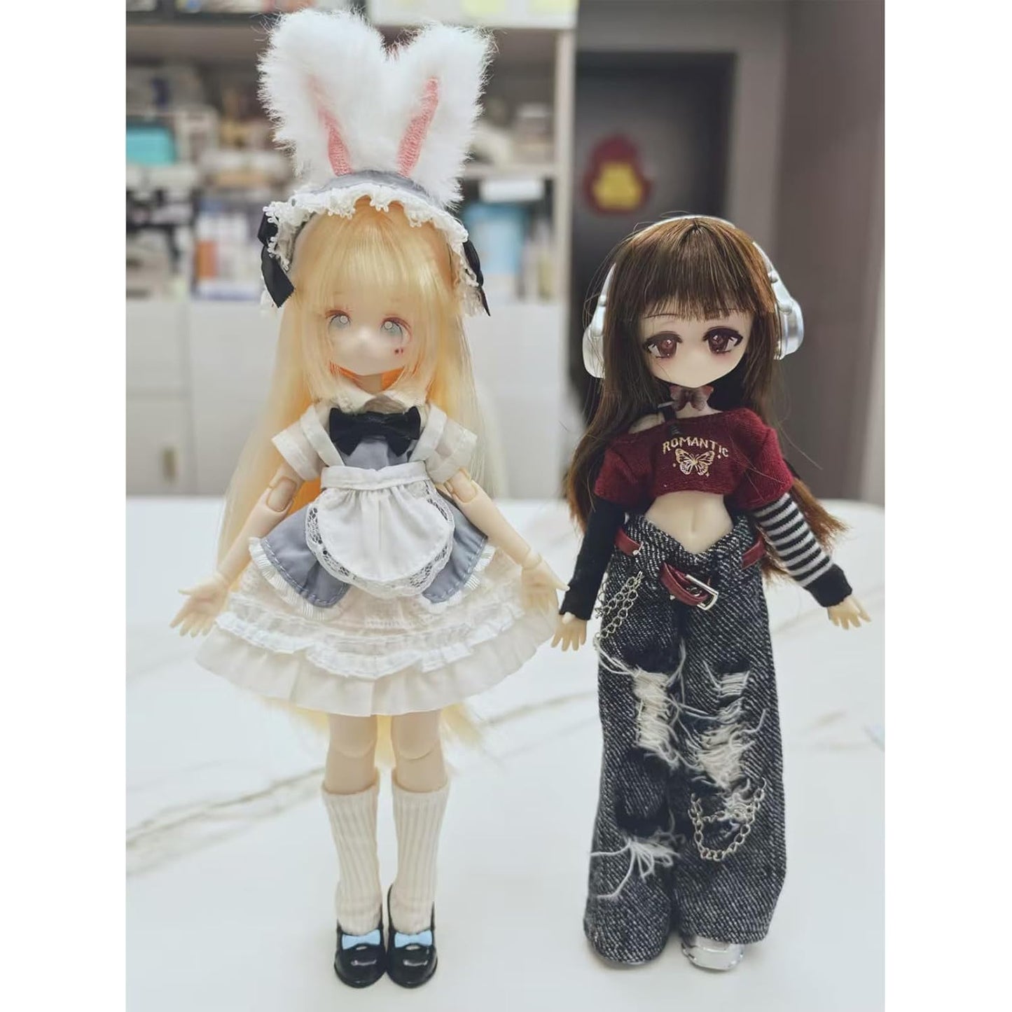 1/12 BJD Dolls Blind Box | Kawaii MJD BJD Dolls High School Campus Series 1/12 Ball Jointed Doll Collectable Action Figure for Girls Birthday Party Gift Toys, Mixed Color Rubber Material