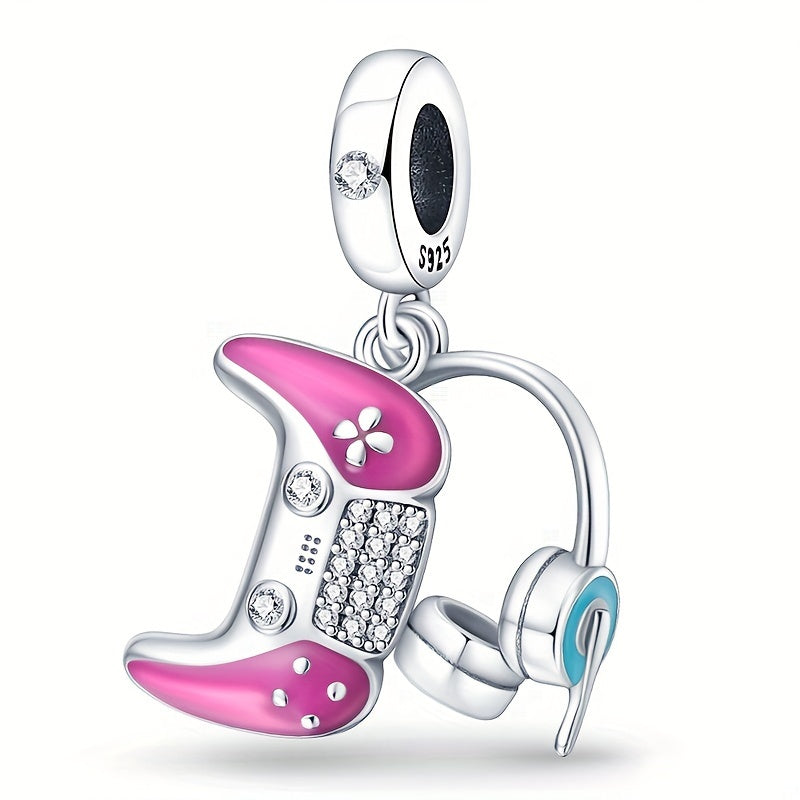 1pc Original 925 Sterling Silvery High Quality Charms Beads for Women Fits Original 3mm Bracelet Game Console Two-Piece Pendant Set Jewelry Gifts SS69