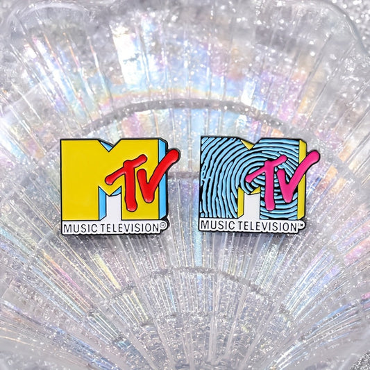 3pcs MTV Cartoon-Inspired Alloy Brooch Pins - Vibrant, Colorful Music Television Metal Badge Accessories, Cute and Versatile for Casual Attire SS69