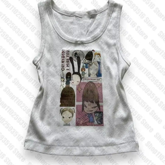 Aesthetic Letter Tank Top Y2K Harajuku Streetwear - SS69