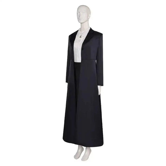 Agatha Harkness Inspired Black Trench Coat Suit Cosplay Costume - SS69