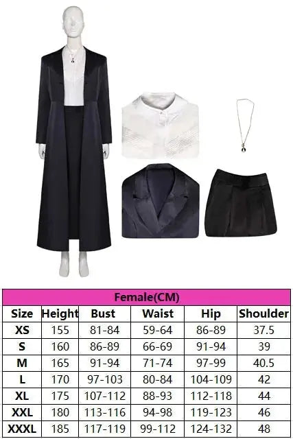 Agatha Harkness Inspired Black Trench Coat Suit Cosplay Costume - SS69