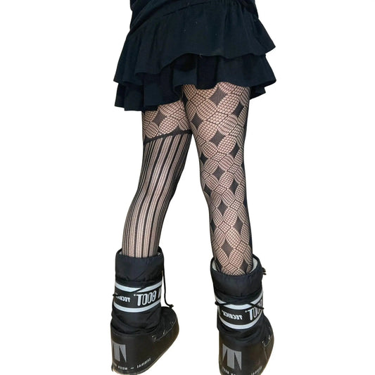 Black Alt Asymmetric Tights - SS69