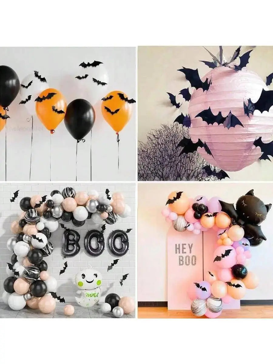 Black Bats Wall Decor Halloween Decor (60 pcs, 3D Waterproof) - SS69
