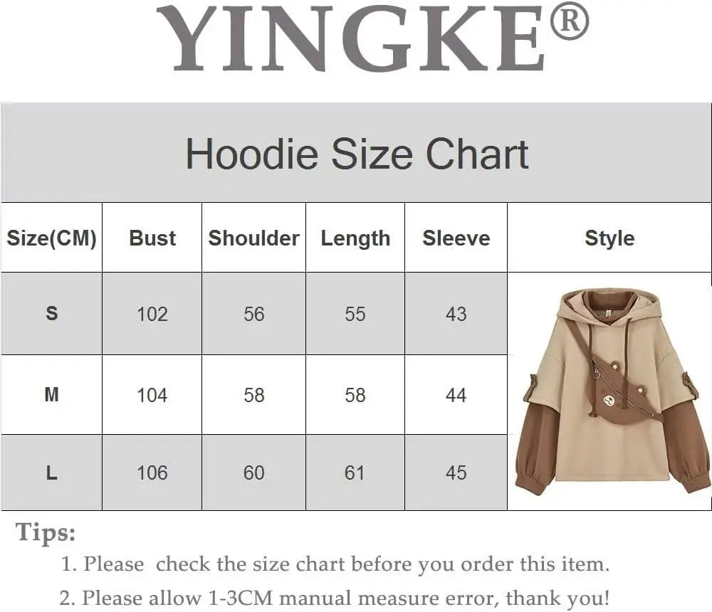 Delle Donne Kawaii Anime Orso Anime Top Falso in Due Pezzi Con Cappuccio Teen Girls Harajuku Style Pullover Felpa - SS69