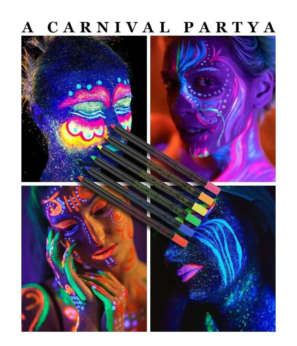 Fluorescence Blue Eyeliner Gel Waterproof Luminous UV Light Neon Eyeliner Pen Yellow White Longlasting Eye Shadow Cream Makeups SS69