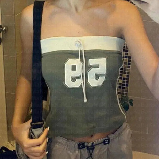 Grunge Crop Top Vintage Punk Women Top Y2K Clothes - SS69