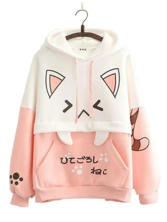 Harajuku Kawaii Hoodies Anime Cotton Fleece Sweatshirt Hooded - SS69