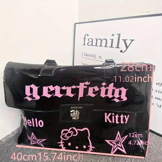 HelloKitty Large Capacity Crossbody Bag - Versatile & Fashionable Women's Shoulder Purse for Shopping, Travel, and School - Durable Faux Leather SS69