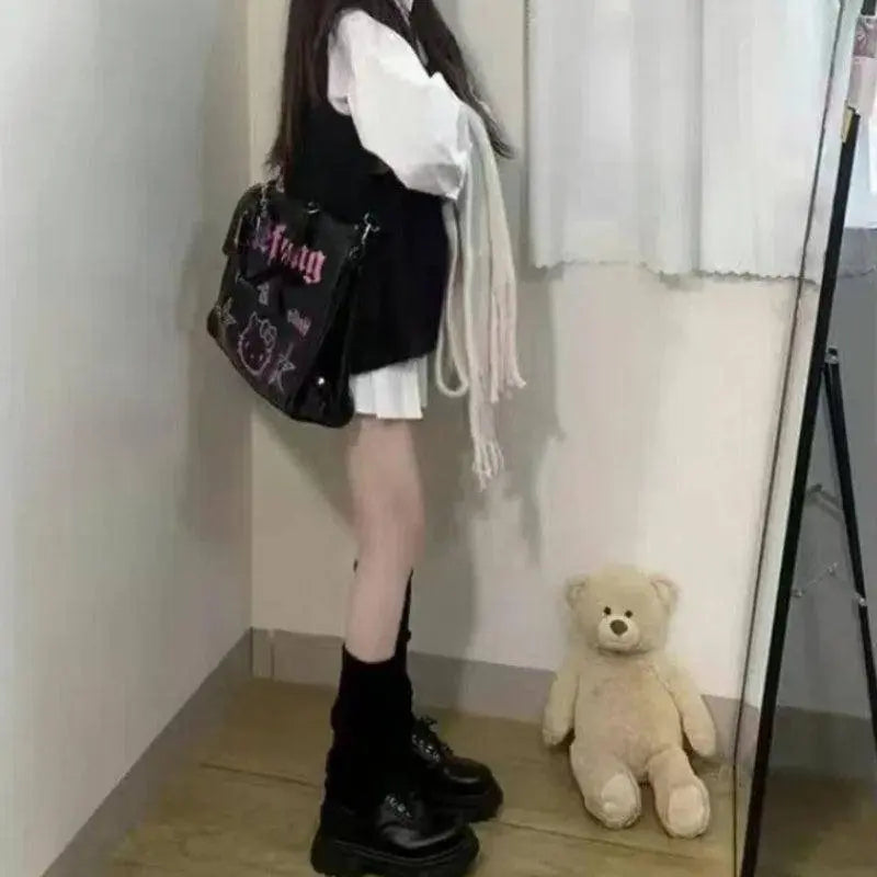 HelloKitty Large Capacity Crossbody Bag - Versatile & Fashionable Women's Shoulder Purse for Shopping, Travel, and School - Durable Faux Leather SS69