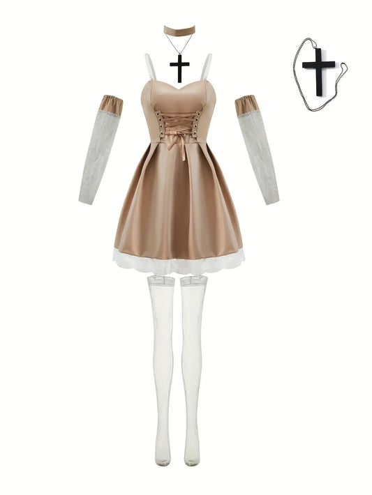 Japanese Anime Cosplay Dress, Lace Trim Goth Style Costume, Women's Clothing SS69