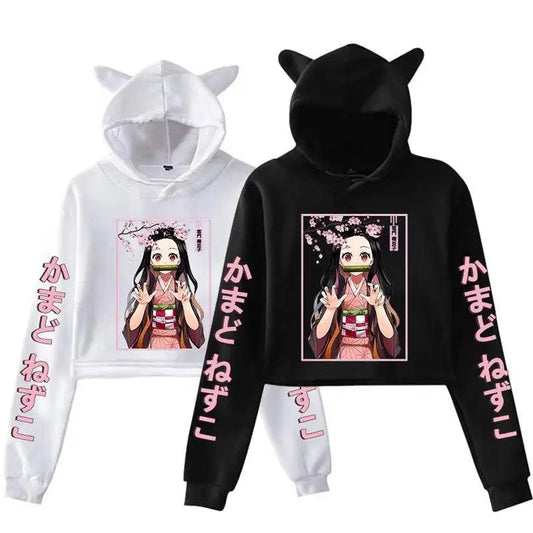 New Fashion Women Girl Hoodie Kamado Nezuko Long Sleeve Cat Ear - SS69
