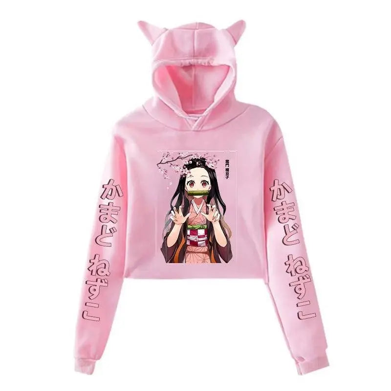 New Fashion Women Girl Hoodie Kamado Nezuko Long Sleeve Cat Ear - SS69