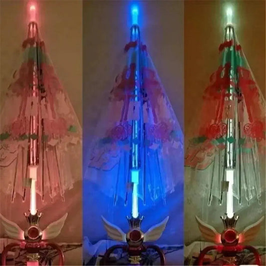 New Sailor Magic Moon Stick Umbrella Transparent Sailormoon Paraguas for Women Girls Luminous Umbrellas Rain Gear Kids Gifts SS69