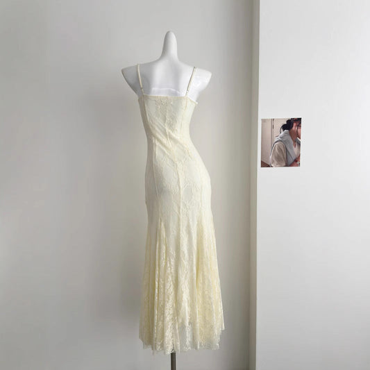 Yuji Girl Flower Lace Mesh - Fishtail dress 2025 Summer SS69