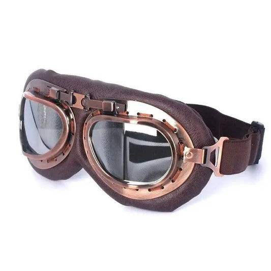 Retro Motorcycle Goggles Glasses Vintage Moto Classic Goggles for Harley Pilot Steampunk ATV Bike Copper Helmet SS69