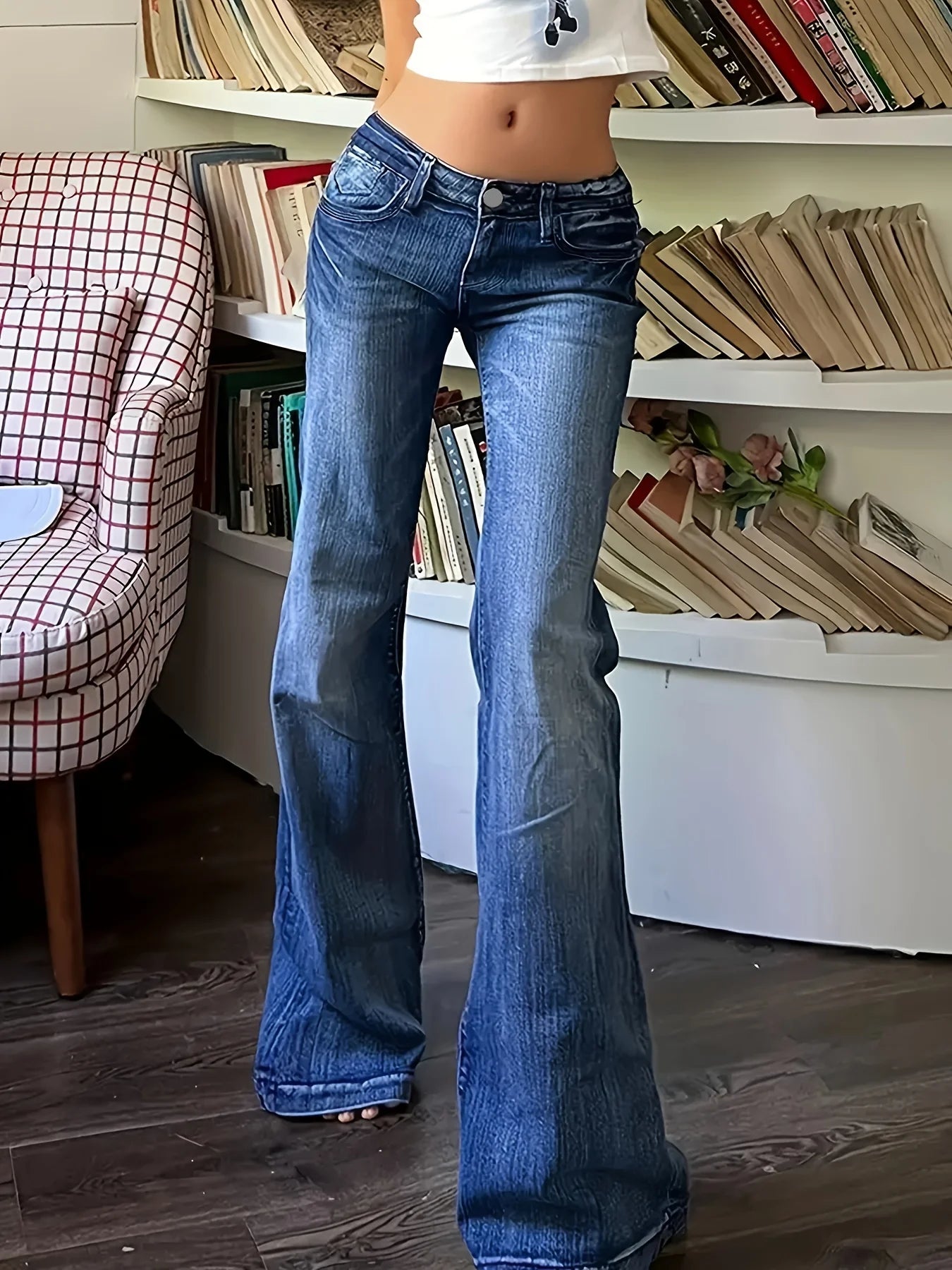 Women's jeans slim all-match trumpet pants Denim pants SS69