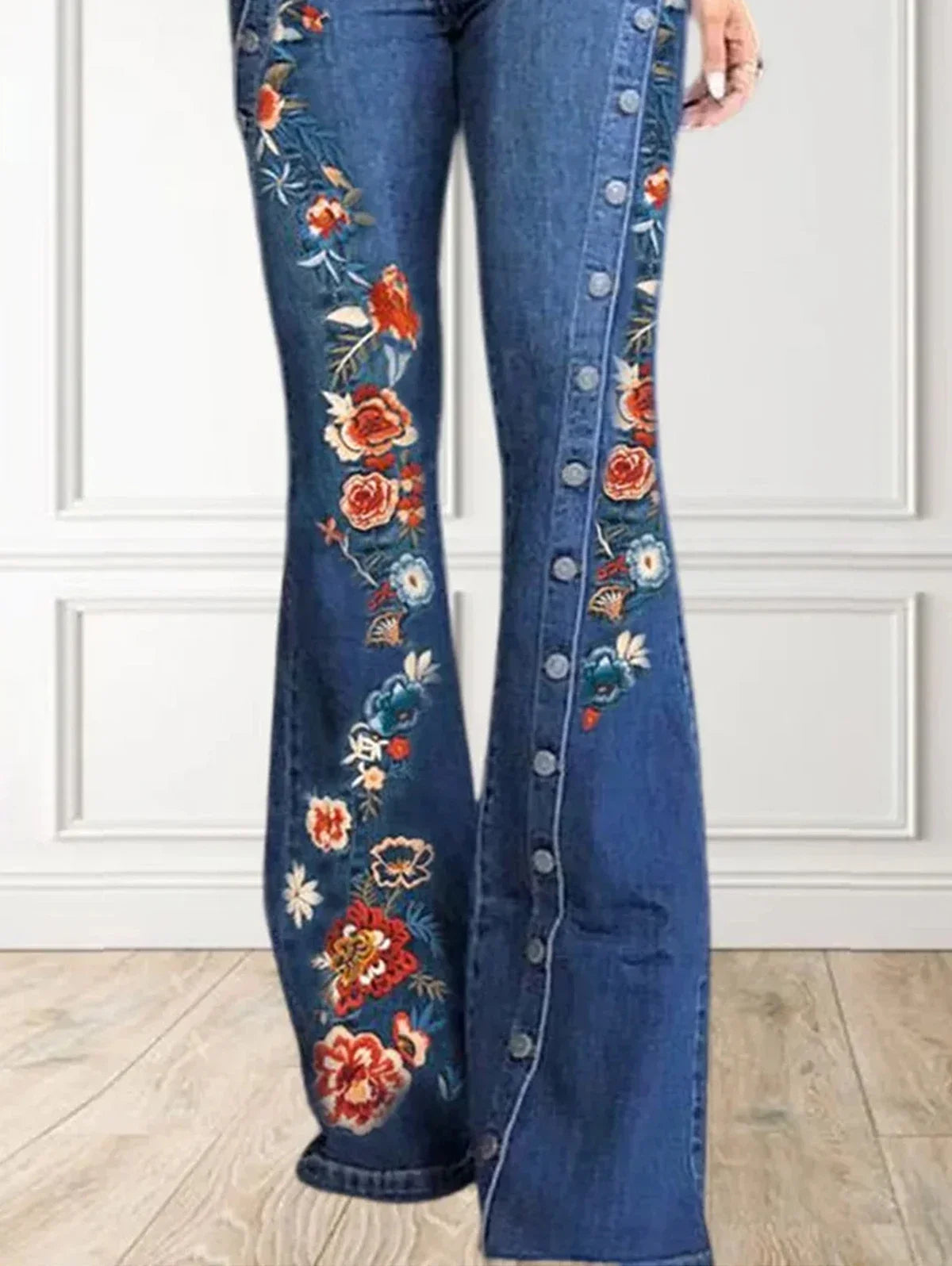 Women's Retro High Waisted Wide Leg Jeans Casual Street Fashion Patchwork Retro Street Fashion Harajuku Y2K Pants Trousers SS69