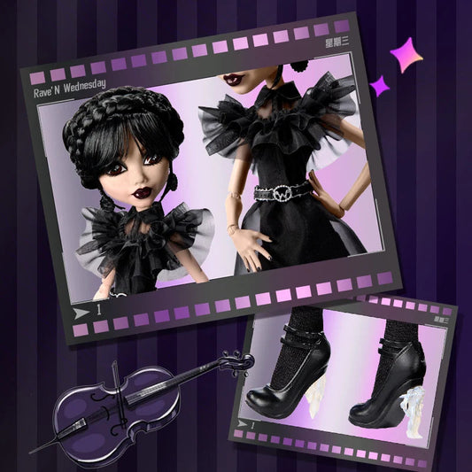 Barbie 100% Original Extra Joint Moveable Dolls Wednesday Addams for Girls Articulated Dolls for Girls Birthday Christmas Gifts SS69