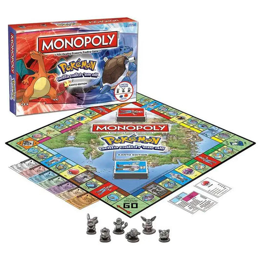 Pokemon MONOPOLY board game Johto and Kanto Edition English English Version Family Party Game Toy Children's Gift SS69