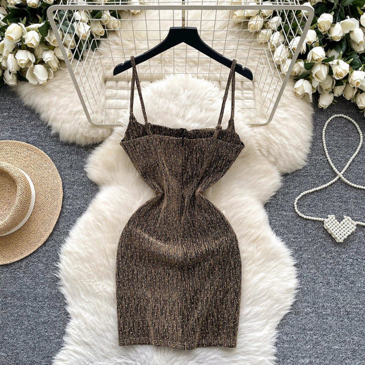 Sexy sleeveless glitter Backless Off Shoulder Fashion Birthday Party Evening Vestido Women Goth Slim Summer Hip Wrap Dress SS69