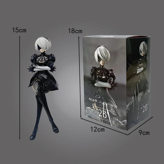 Nier Automata 2B A2 9S Sitting Position Game Figure Mechanical Lifeform Statue Collection Desktop Decoration Toys Gifts SS69