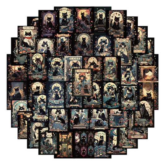 10/30/60PCS Dark Cat and Girls Japanese Anime Card Sticker DIY Phone Laptop Luggage Skateboard Graffiti Decals Fun for Kid Toy SS69