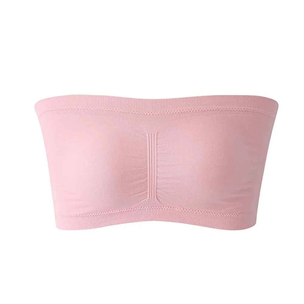 DOIAESKVE Large Size plus Wireless Tube Top Strapless Bra Women's Seamless Bandeau Bra Comfortable Underwear for Big Size Women
