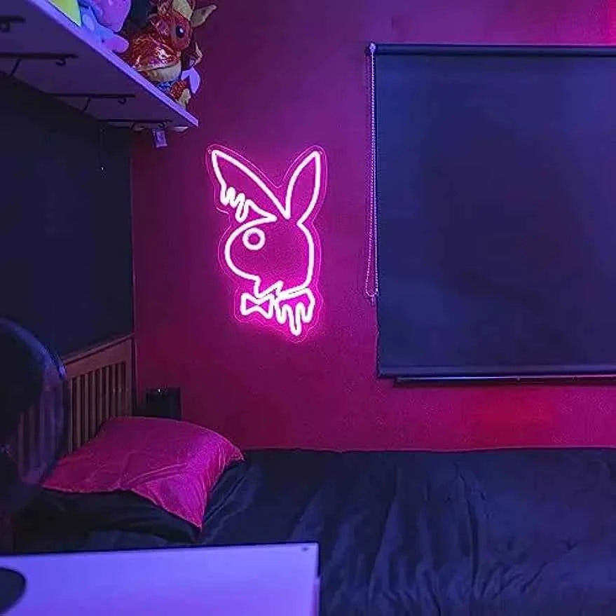 Rabbit Bunny Neon Signs for Wall Decor LED Neon Light Sign Cute Animal LED Signs for Bedroom Kids Room Party Decor Girl Gift