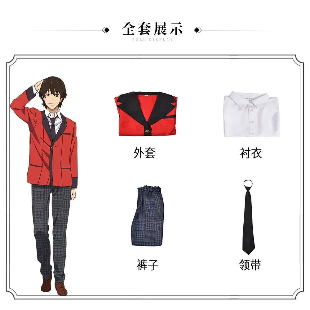Anime Kakegurui Yomotsuki Runa Cosplay Costume JK School Girl Yumeko kishima Jacket Hoodie Coat Halloween Carnival Outfit SS69 59.69 3-Costume Shirt / S / Kakegurui