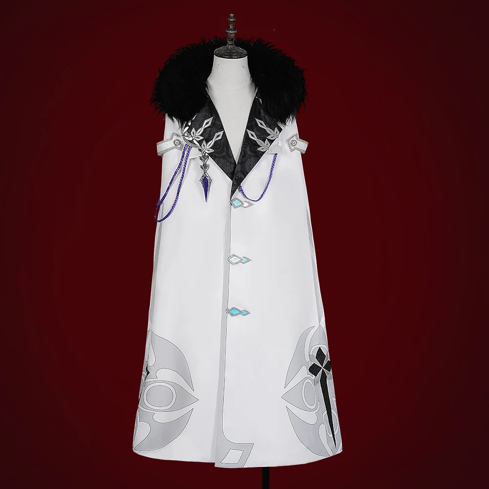Game Genshin Impact Fatui Cosplay Costume Doctor Arlecchino The Captain Pantalone Marionette Colombina Cloak Halloween C07575