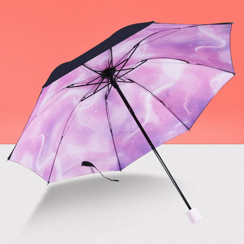 Beautiful Flower Painting Inside Men And Women Umbrella Sun And Rain Anti-uv Umbrellas Ladies Parasol Folding Paraguas For Gifts