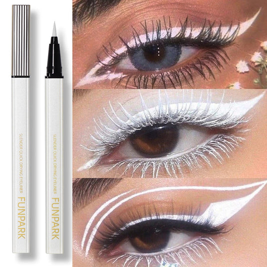 1PC Matte Liquid Eyeliner Waterproof Long Lasting Eye Pencil White Eye Liner Lying Silkworm Pen Makeup For Eyes Wonmen Cosmetic SS69