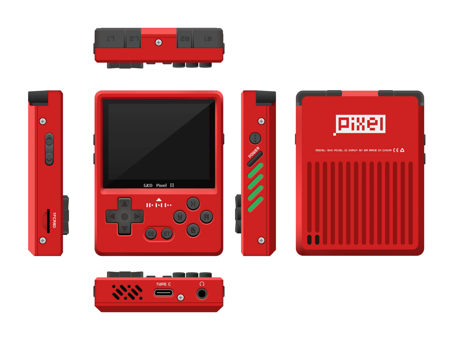 Gkd Pixel 2 Handheld Game Console Portable Retro Nostalgia Game Console Arcade Game Full Metal Body Cnc Gamer Customized Gift SS69