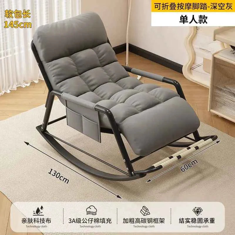 Recliner Rocking Chair Sitting and Sleeping Dual-purpose Lunch Break Chair Balcony Home Leisure Lazy Sofa Chair Ergonomic